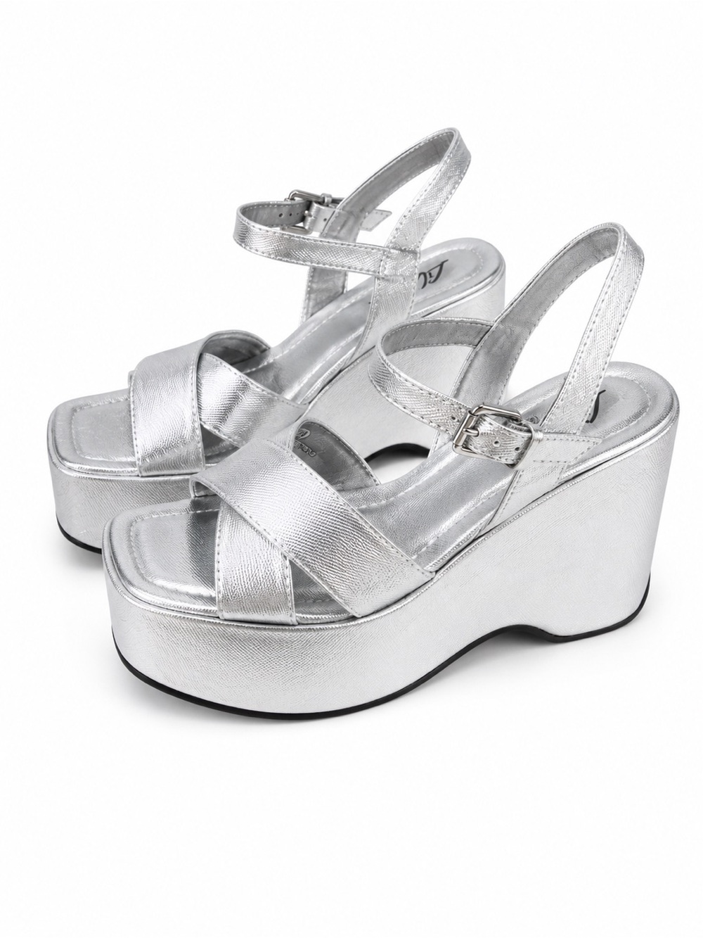 Liliana Silver Platform Wedge Sandals